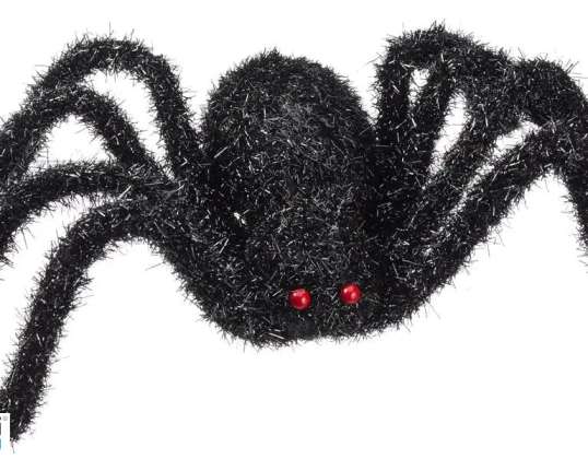 Araña negra grande con ojos rojos aprox. 70cm de diámetro