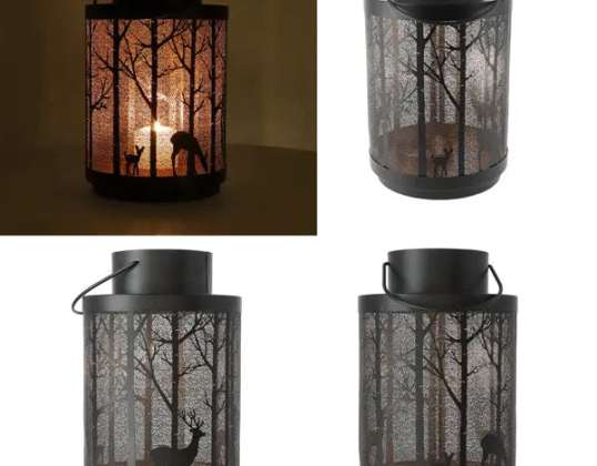 Lantern with winter motif 30 cm high – atmospheric lighting for the holidays