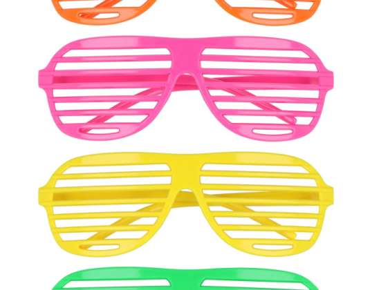 Neon Party Glasses for Adults 4 Assorted Colors Ideal for Events &amp; Celebrations