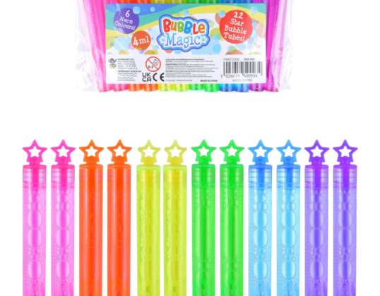 Neonfarbene Seifenblasenröhren 4Ml  10 5Cm  Steril  6Er Pack   Partyzubehör
