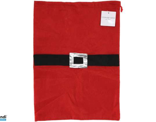 St. Nicholas presentpåse med svart bälte 30x40 cm – Festligt & rymligt