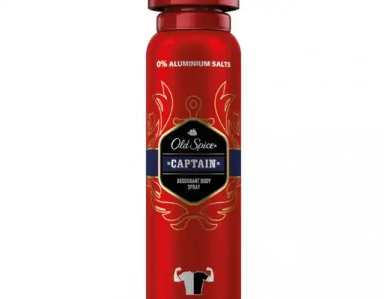 Old Spice Captain 150 мл дезодорант-спрей для тіла, підбадьорливий аромат і ефективний контроль запаху
