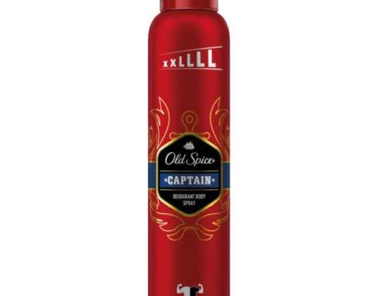 Old Spice Captain Deodorant Spray 250ml: Long-lasting freshness protection