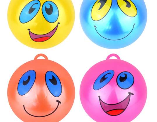 PVC Kugel 25 cm  80 g – Smelly Smile Face mit Haken  4 verschiedene Farben