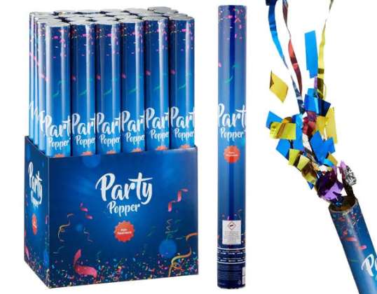 Party Popper De Luxe 40 cm Cañón de confeti premium para fiestas y celebraciones