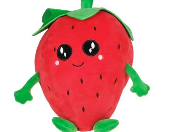 Pluche aardbei met gezicht genaamd "Berry", 30 cm hoog