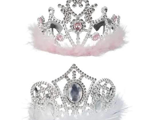 Princess Feather Crown sæt 3 pak majestætisk udklædningstilbehør