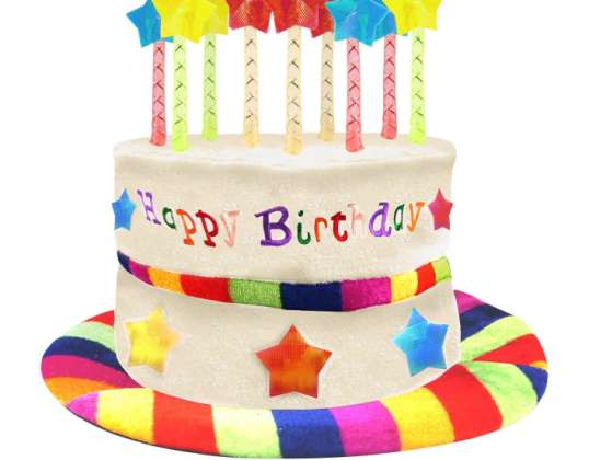 Rain Boogen verjaardagstaart hoed met 9 kaarsen kleurrijke feesthoed voor alle leeftijden