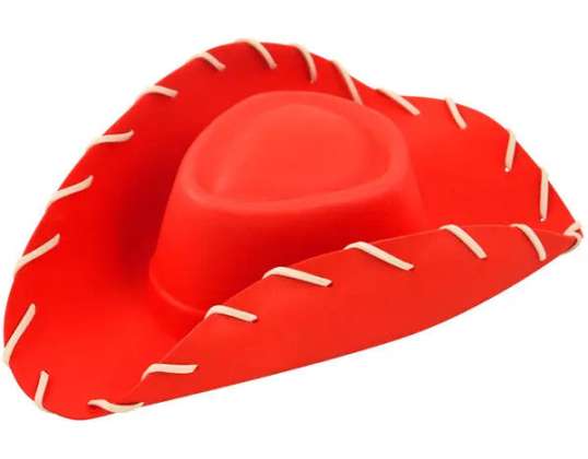 Red Eva Cowboy Hat pentru adulti – Accesorii costum Light Western