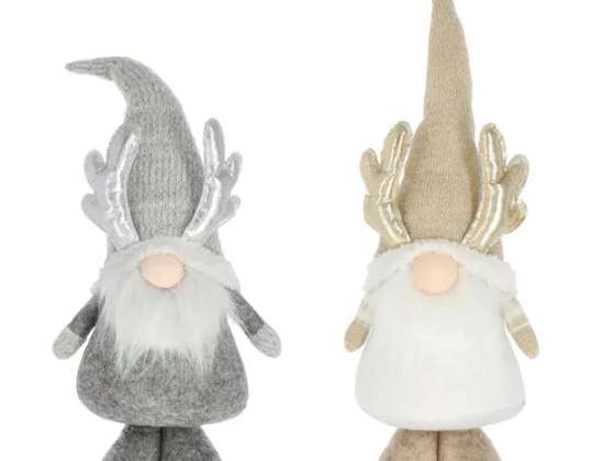 Rustic Forest Gnome Duo with Antlers Set of 2 50cm High Handmade Nordic Garden Decoration