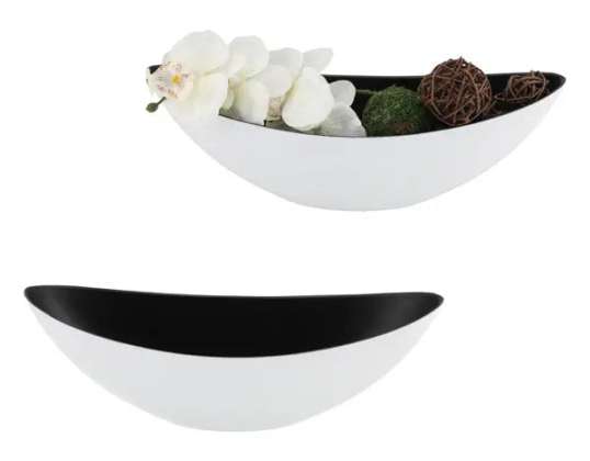 ProdusMare Bol decorativ oval de culoare albă/neagră aprox. 55x14x18 cm