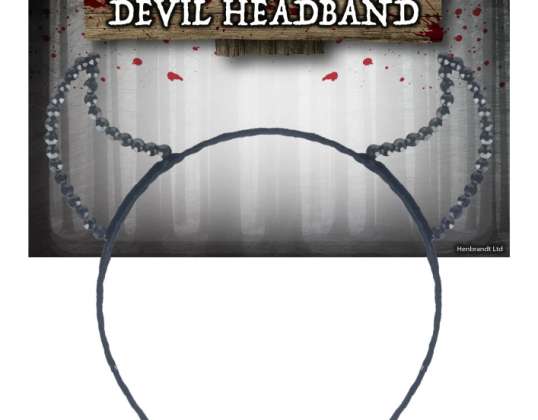 Black Devil hoofdband met strass Halloween kostuum accessoires