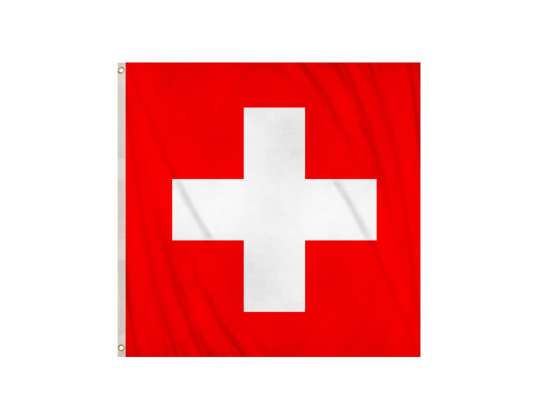Švýcarská vlajka 90x90cm Odolný Čtvercový Národní Prapor Švýcarska Venkovní