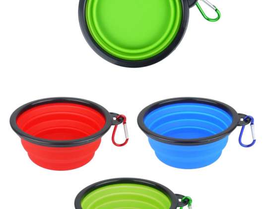 Silikonová cestovní miska – 3 různé barvy – Přenosná miska na jídlo 350 ml – praktická na cesty