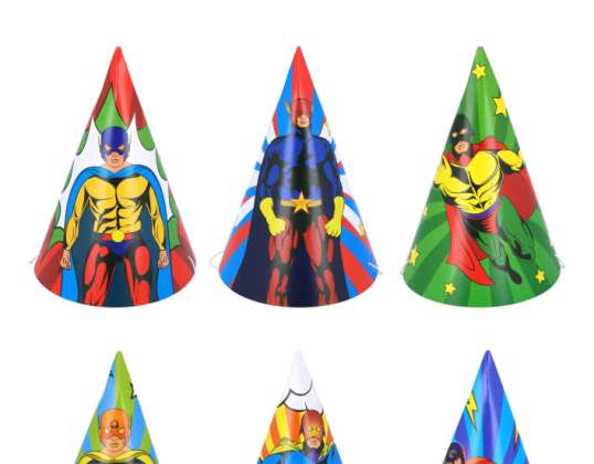 Superhero Cone Hut 16 5 cm 6 couleurs Assortiment DIY Assembly Set