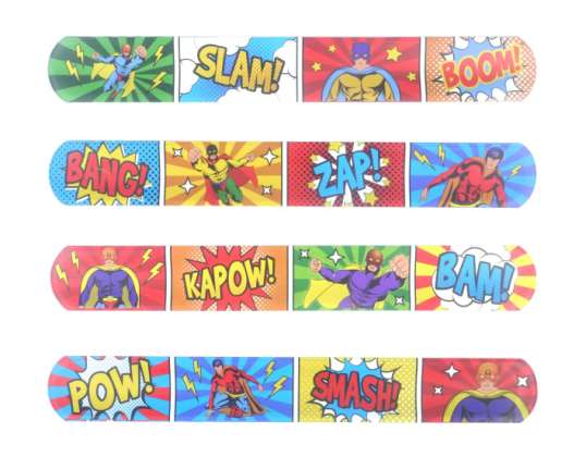 Superhrdinské náramky 22x3 cm 6 různých designů – vzrušující náramky pro děti