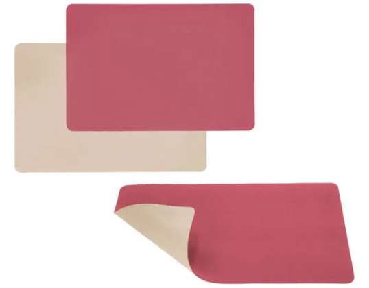 Individual de mesa em PVC 45x30cm em Berry/Taupe Tapetes de mesa elegantes e duráveis para mesas de jantar