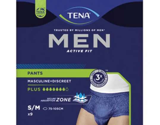 Tena Men's Pants Plus Size M 9 Pack: Optimal Fit &amp; High Absorbency