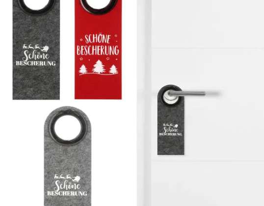 Christmas Felt Door Hangers Sett på 3 ca. 22x8cm