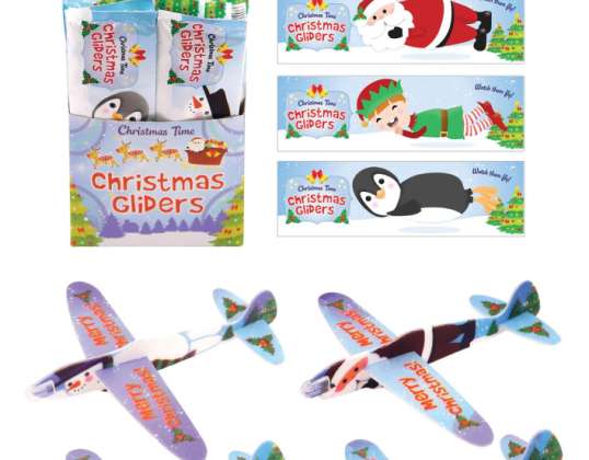Karácsonyi vitorlázó repülőgép 17 cm 4 különböző kivitelű játék ünnepekre