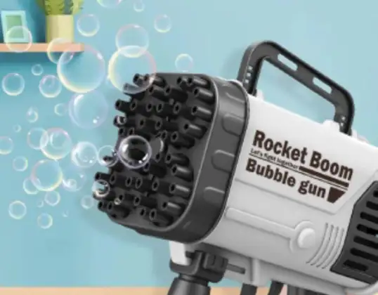 Bubble Gun mit 69 Löchern und farbigen LED-Leuchten BUBBLEPUFF schwarz