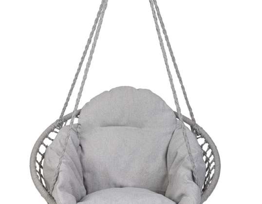 Garden swing stork's nest with cushion XXL grey 120kg