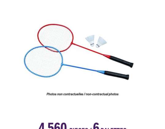 Set med badmintonracketar till låga priser och i stora mängder för dina kunder