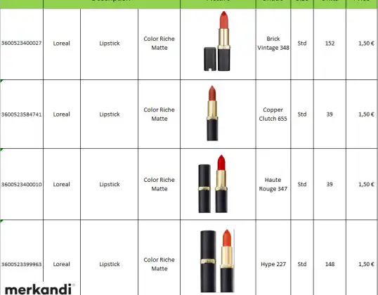 Loreal Lipstick Color Riche Matte in 11 Colors