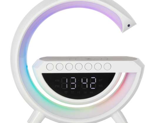 Lámpara LED RGB Cargador inductivo Radio Reloj despertador