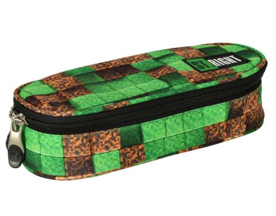 School pencil case padded pouch with flip padding Pixel Cubes