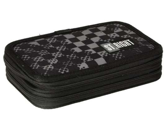 Pencil case with double Chessboard Crush equipment
