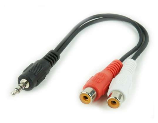 CableXpert 3,5 mm jack konektor na 2xRCA stereo audio kabel 0,2 m CCA-406