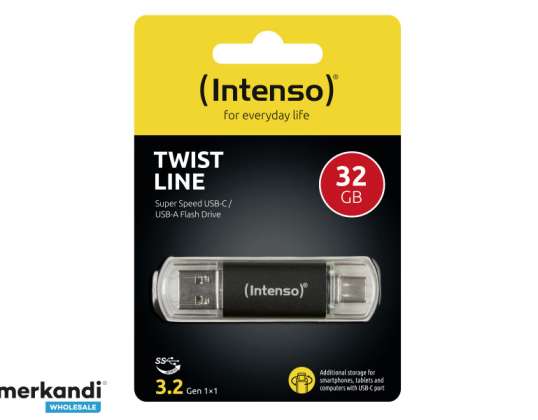 Intenso Twist Line USB-salama 32 Gt 3.2 Gen 1 USB-C USB-A 3539480