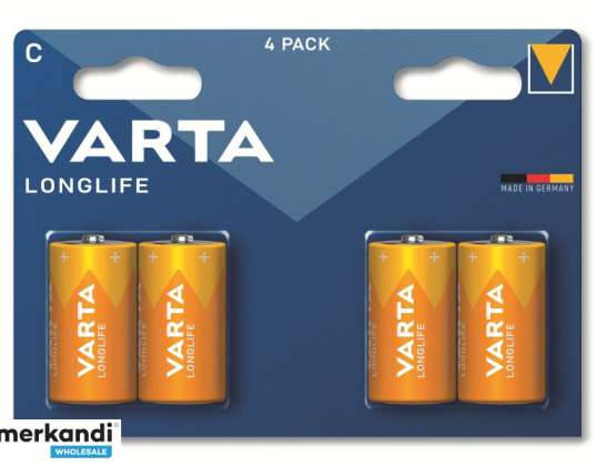 Varta Batterie Alkaline, Baby, C, LR14, 1.5V - Longlife, блістер (4 шт.)