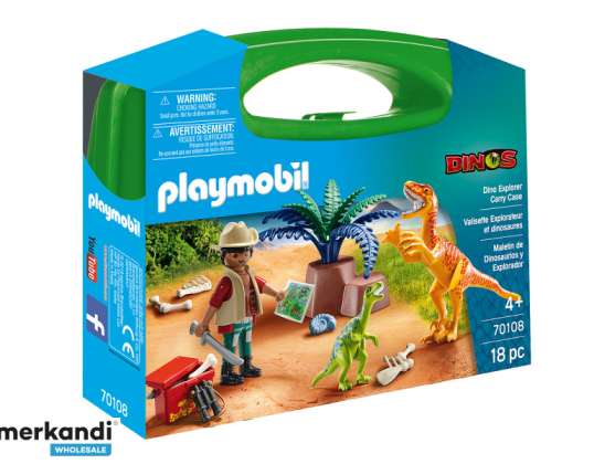 Playmobil Dinos - Porte-documents Dinosaures & Explorers (70108)