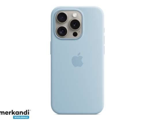 Coque en silicone Apple iPhone 15 Pro avec MagSafe Bleu Clair MWNM3ZM/A