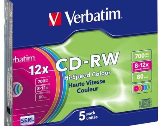 CD RW 80 Verbatim 12x 5er Slim Case 43167