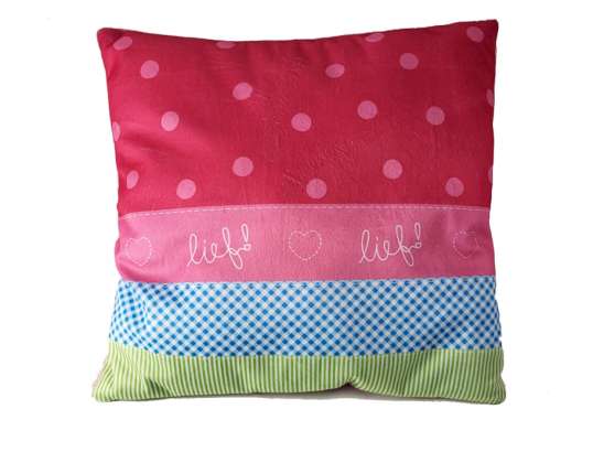 Lief! Pink cushions with dot print 35x35cm
