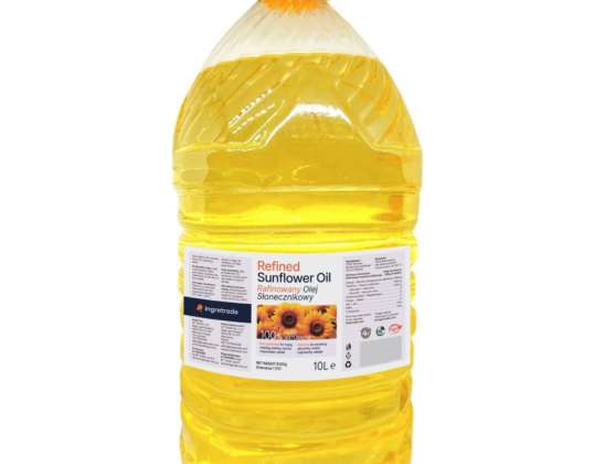 Raffinerad solrosolja grossist 10L PET-flaska på Europallet 680L