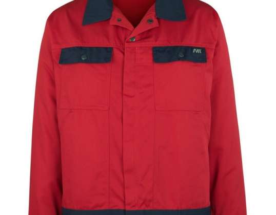 Durable Red Work Jacket &quot;Mascot&quot; Macmichael Peru 04509-800-21 with Multiple Pockets, Sizes L-3XL