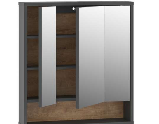 ELEPSO Loft mirror cabinet in modern industrial look 72 x 16 x 65.8 cm - fully assembled