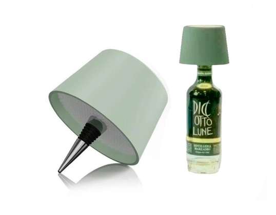 FITS ALL BOTTLE lamp, rechargeable bottle lamp, bedside lamp, wireless and dimmable desk lamp, table lamp, table light 3000K 4500K 6500K - sage green