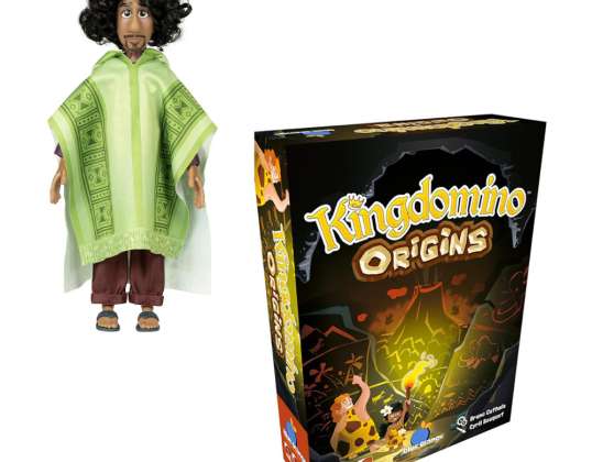 Nagykereskedelmi ajánlat: kb. 2 raklap játék - kék narancssárga Kingdomino Origins &amp;; Disney Encanto Bruno műanyag divatbaba