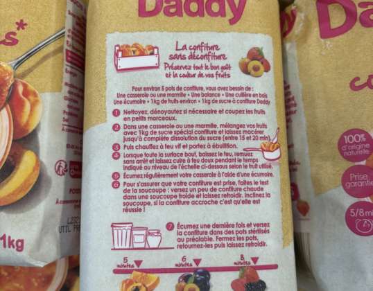 Daddy SUGAR Powder 1 Kg med sista förbrukningsdatum fram till 01/2026 för detaljhandel och livsmedelsbutiker