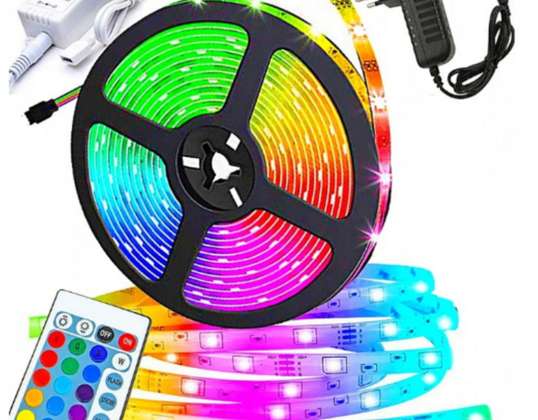 Waterproof RGB SMD LED STRIP 5M Colorful REMOTE CONTROL FOR SHELF RACK