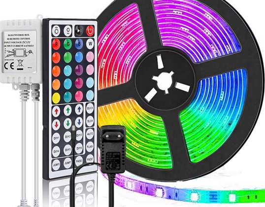 WASSERDICHTER LED-STREIFEN SELBSTKLEBENDES RGB-FERNBEDIENUNGS-KIT LANG 5M WEISS