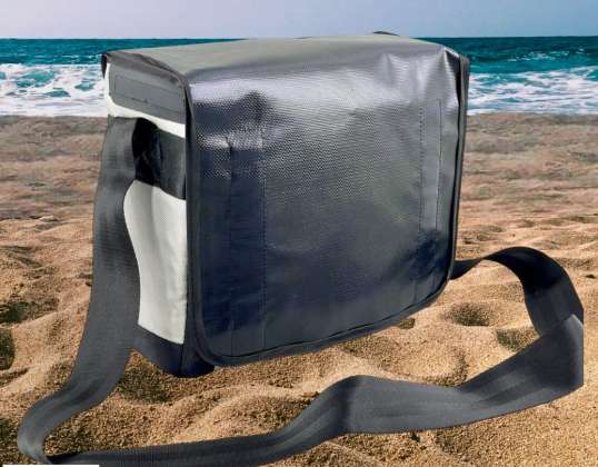 Shoulder bag gray-black. Padded outdoor, camping, leisure.