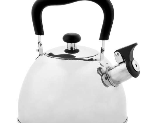 Stainless Steel Kettle with Whistle 2l Induction Silver TENOR