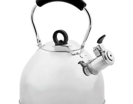 Stainless Steel Kettle With Whistle 2.5L Induction Silver Soprano