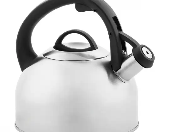 Stainless Steel Kettle With Whistle 2.5L Induction Silver